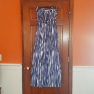 WHBM strapless maxi dress NWOT blue size xs